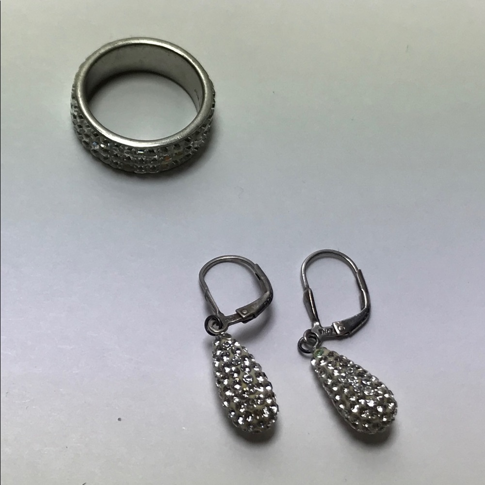 JCM 925 Silver Ring & Drop Earrings (Set)